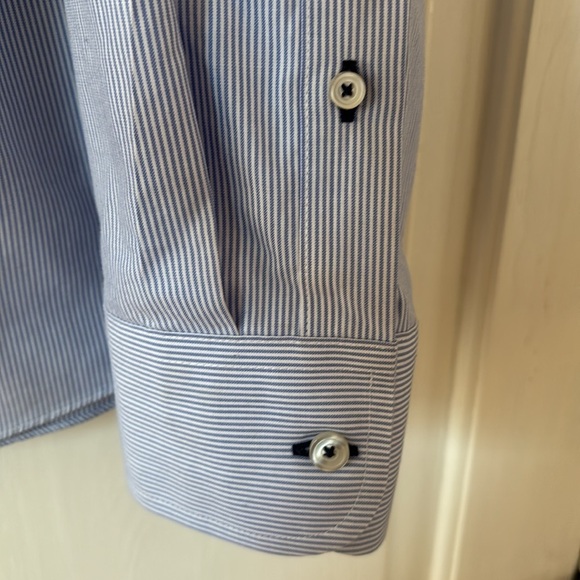 UnTUCKit Men’s Size XXL Wrinkle-Free Bordeaux Shirt Blue & White Stripe XX Large - Picture 7 of 12